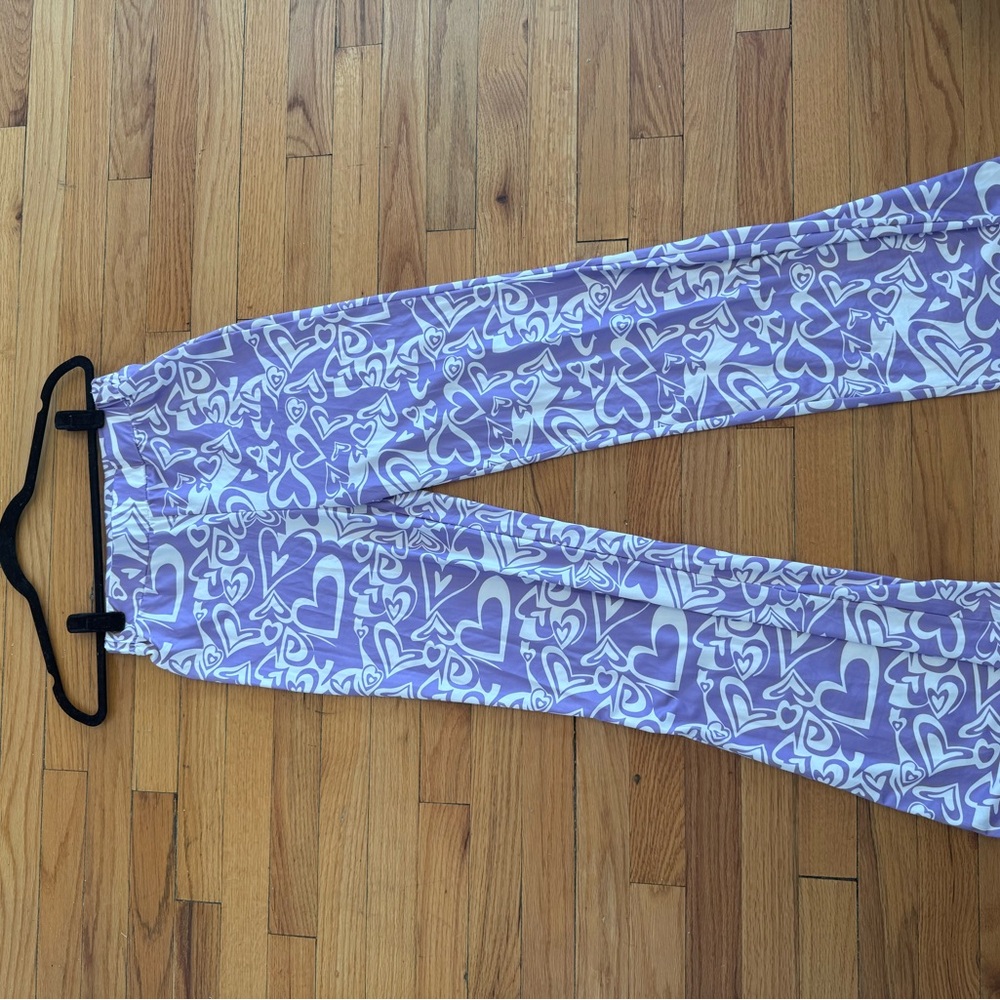 Purple Heart Patterned Pants